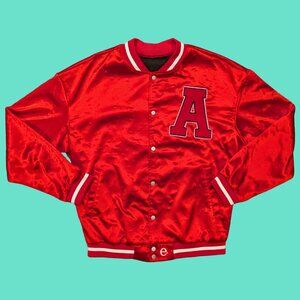 Y2K Manfinity Bright Red, Soft, Varsity Jacket Size L